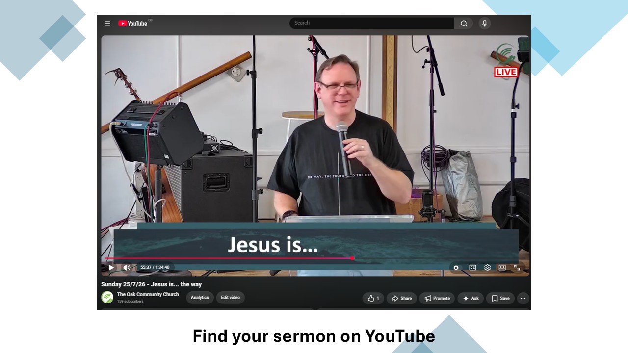 Find your sermon on YouTube